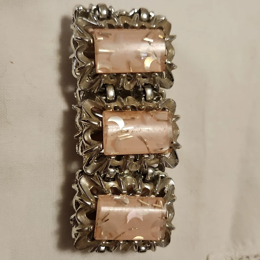 Vintage Pink Confetti Panel Bracelet